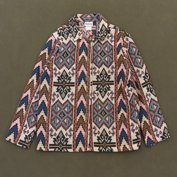 Vintage BonWorth Aztec Tapestry Coat - Picture 1 of 12